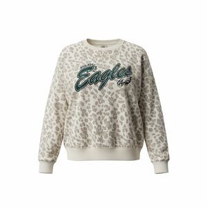 Women's White Philadelphia Eagles Sunday Drives Oversized Crewneck (195)